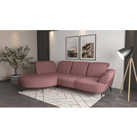ECKSOFA DANCE E Aubergine Chenille  - Aubergine/Schwarz, MODERN, Textil/Metall (208/313cm) - Sit & More