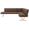 ECKBANK 237/162 cm  in Hellbraun  - Hellbraun/Edelstahlfarben, Design, Leder/Holz (237/162cm) - Ambiente