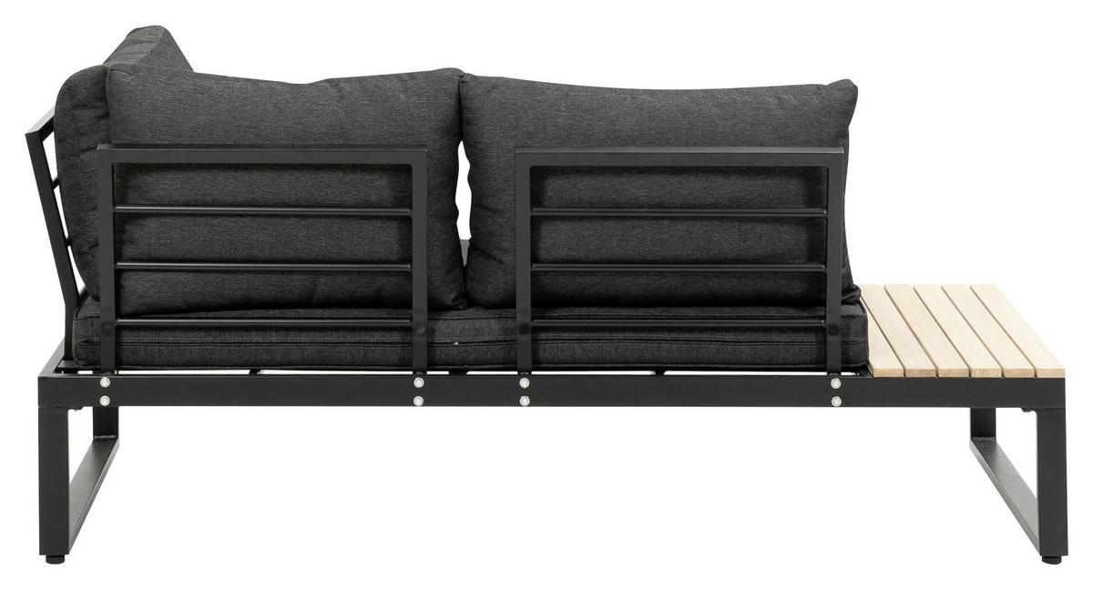 LOUNGEGARNITUR Akazie massiv, Hartholz Aluminium  - Anthrazit/Braun, MODERN, Holz/Textil (178/68/228,5cm) - Gardenson