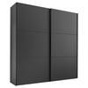SCHWEBETÜRENSCHRANK 167/222/68 cm 2-türig Anthrazit  - Anthrazit/Schwarz, Holzwerkstoff/Metall (167/222/68cm) - Moderano