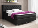 BOXSPRINGBETT 180/200 cm  in Schwarz  - Silberfarben/Schwarz, KONVENTIONELL, Leder/Textil (180/200cm) - MID.YOU