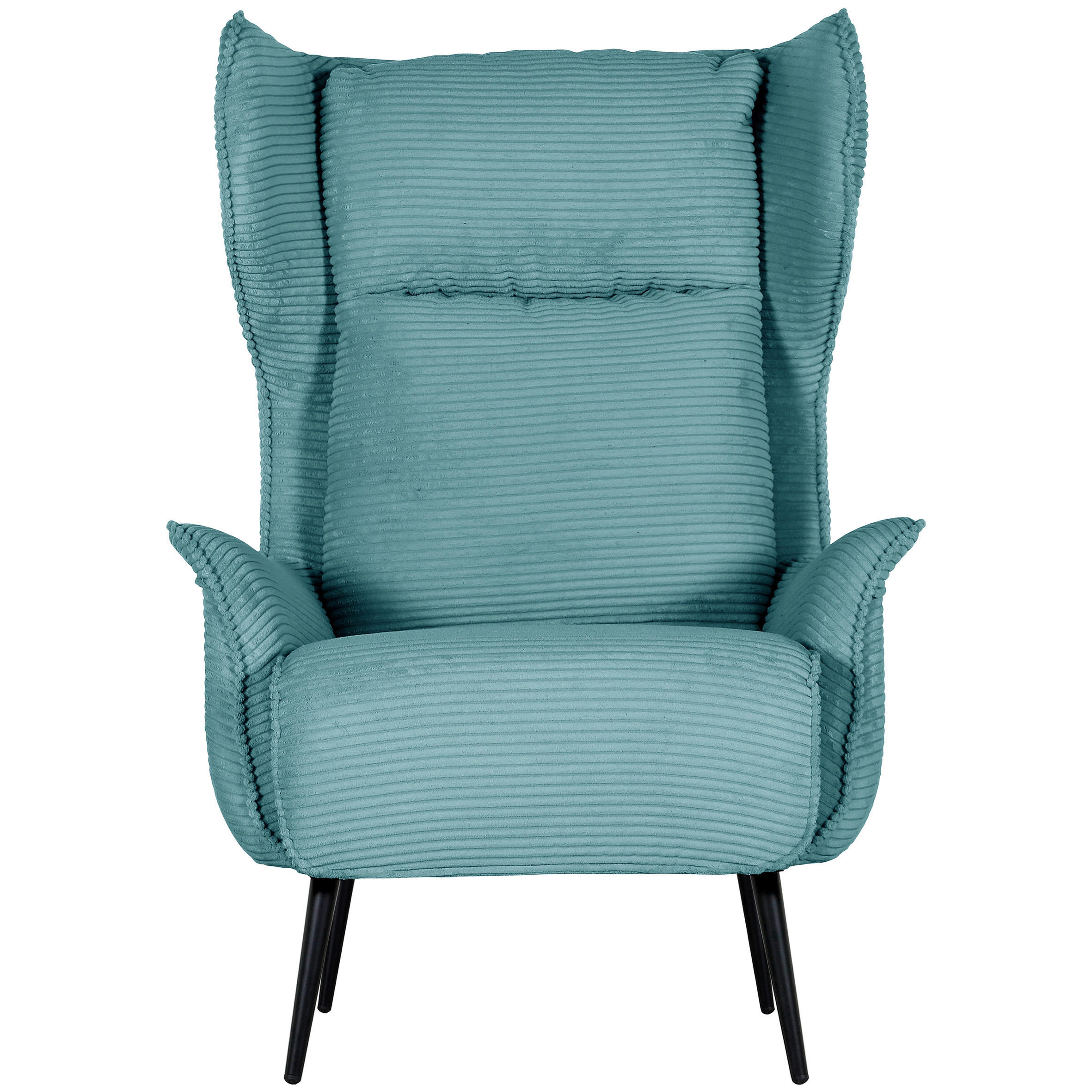 OHRENSESSEL Cord Türkis  - Türkis/Schwarz, Design, Textil/Metall (83/106/89cm) - Landscape