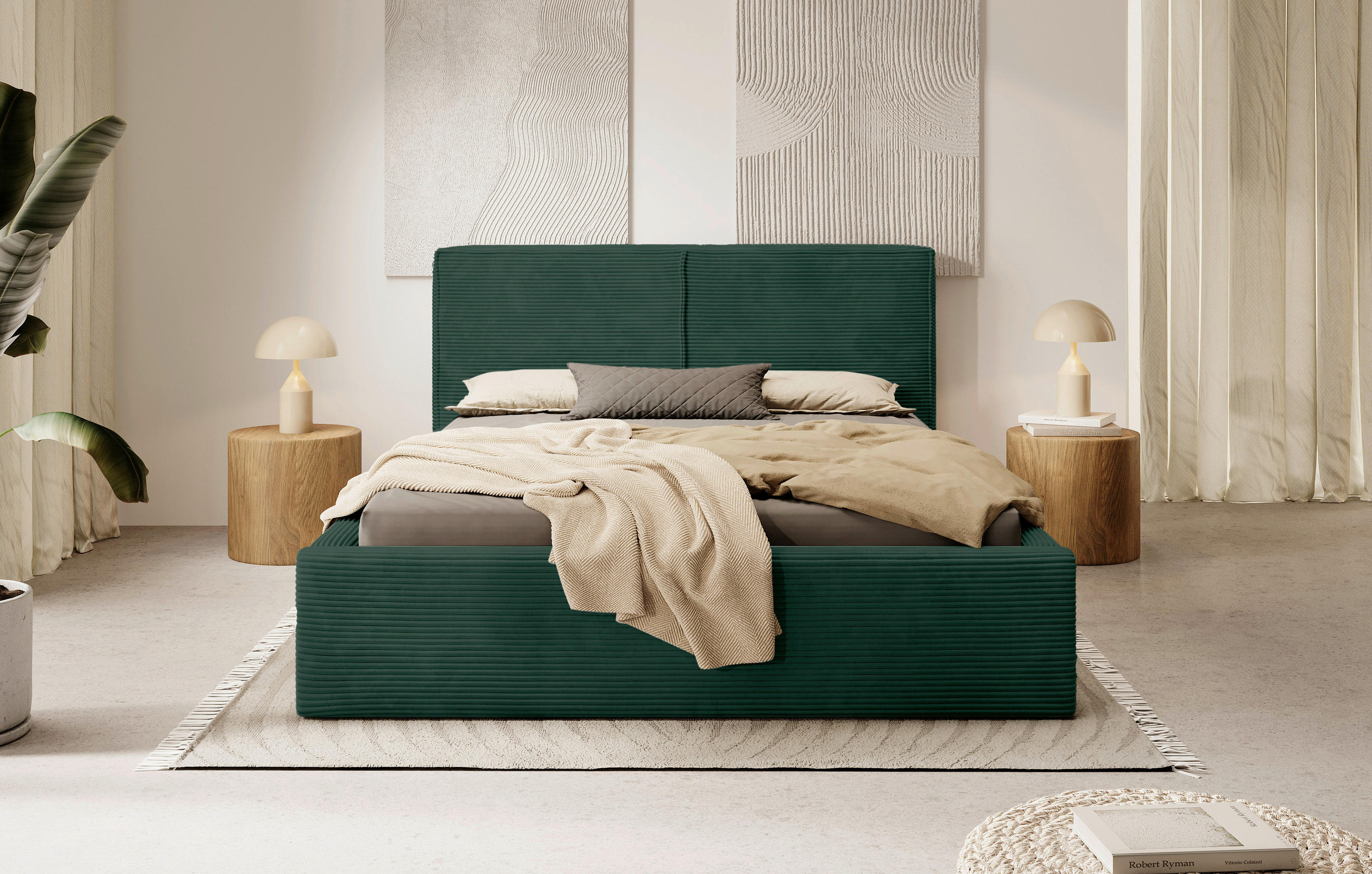 PAT TAPIțAT 180/200 cm in verde închis