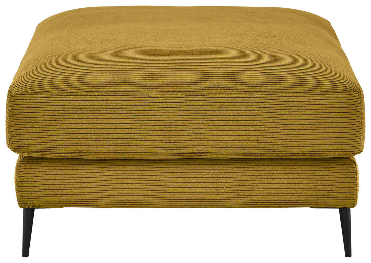 HOCKER in Textil Gelb, Grün  - Gelb/Schwarz, Design, Textil/Metall (90/43/90cm) - Dieter Knoll