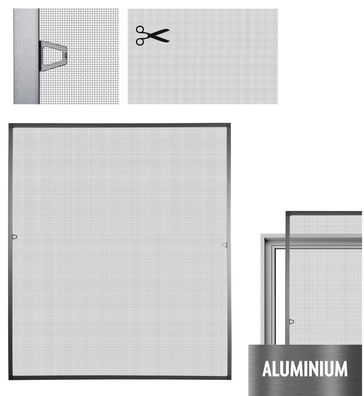 INSEKTENSCHUTZGITTER  - Alufarben, Basics, Kunststoff/Metall (130/150cm)
