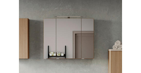 SPIEGELSCHRANK 80/64/20 cm  - Eichefarben/Silberfarben, KONVENTIONELL, Glas/Holzwerkstoff (80/64/20cm) - Xora