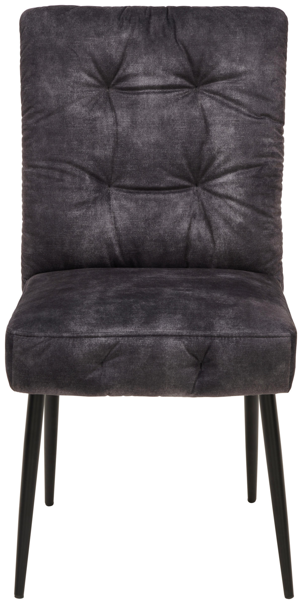 STUHL  in Eisen Samt Metall, Textil  - Schwarz, MODERN, Textil/Metall (48/91/62.5cm) - Livetastic