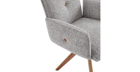 ARMLEHNSTUHL in Webstoff - Eichefarben/Beige, Design, Holz/Textil (63/63/82cm) - Novel