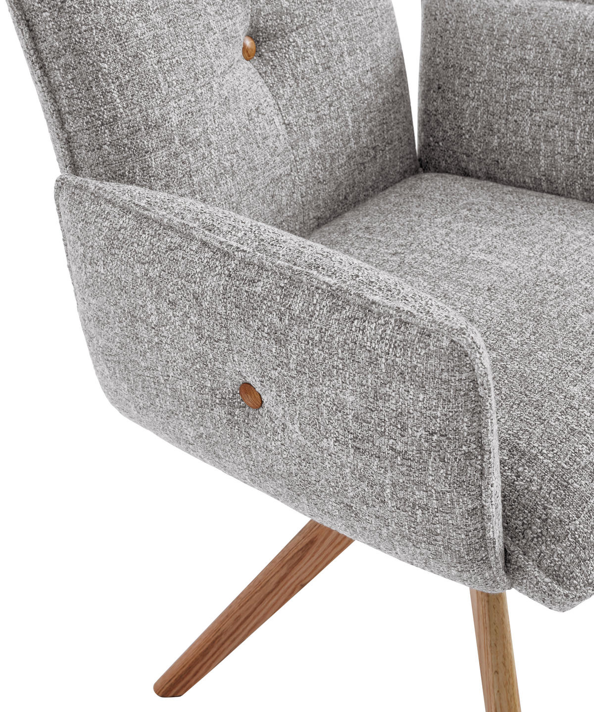 ARMLEHNSTUHL  in Webstoff  - Eichefarben/Beige, Design, Holz/Textil (63/63/82cm) - Novel