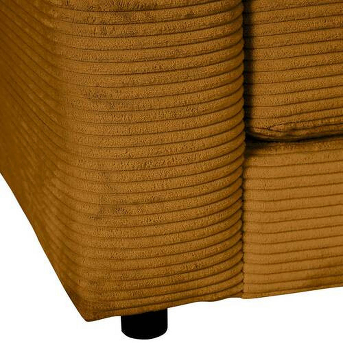 ECKSOFA in Cord Bernsteinfarben  - Bernsteinfarben/Schwarz, Design, Kunststoff/Textil (240/175cm) - Landscape