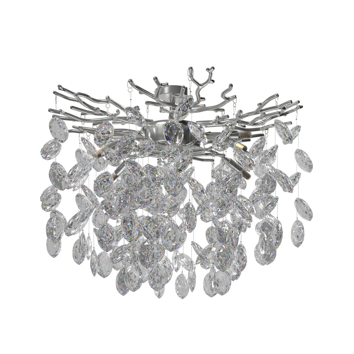 STROPNÍ SVÍTIDLO, 49/43 cm  - čiré, Konvenční, kov/sklo (49/43cm) - Glandor