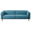 3-SITZER-SOFA in Cord Petrol  - Petrol/Schwarz, Design, Textil/Metall (236/67/96cm) - Johann Jakob