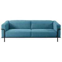 3-SITZER-SOFA in Cord Petrol  - Petrol/Schwarz, Design, Textil/Metall (236/67/96cm) - Johann Jakob