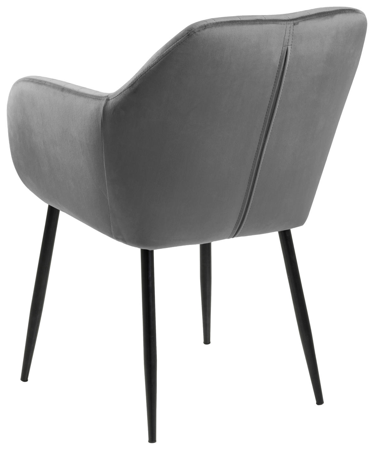 ŽIDLE S PODRUČKAMI, velur, tmavě šedá, černá - černá/tmavě šedá, Trend, kov/textil (57/83/59cm) - Ambia Home