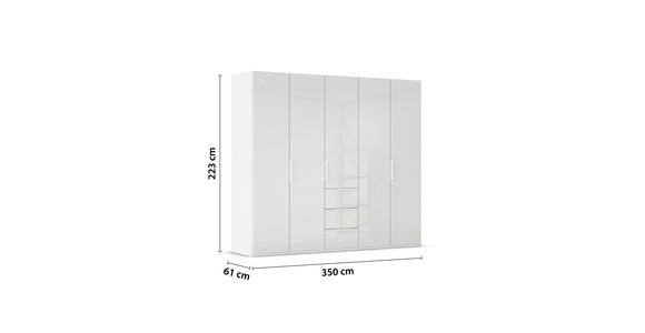 DREHTÜRENSCHRANK 251/223/61 cm,  in Weiß, 5-türig  - Weiß, Basics, Glas/Holzwerkstoff (251/223/61cm) - Novel