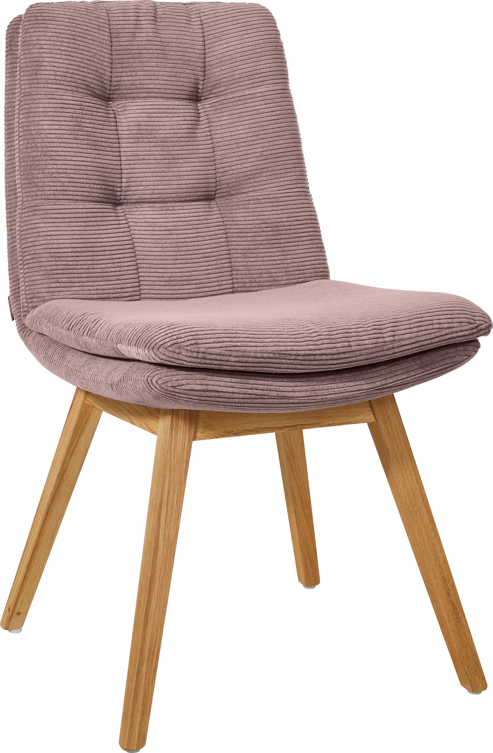 STUHL  in Cord  - Eichefarben/Altrosa, Design, Holz/Textil (49/90/69cm) - Johann Jakob