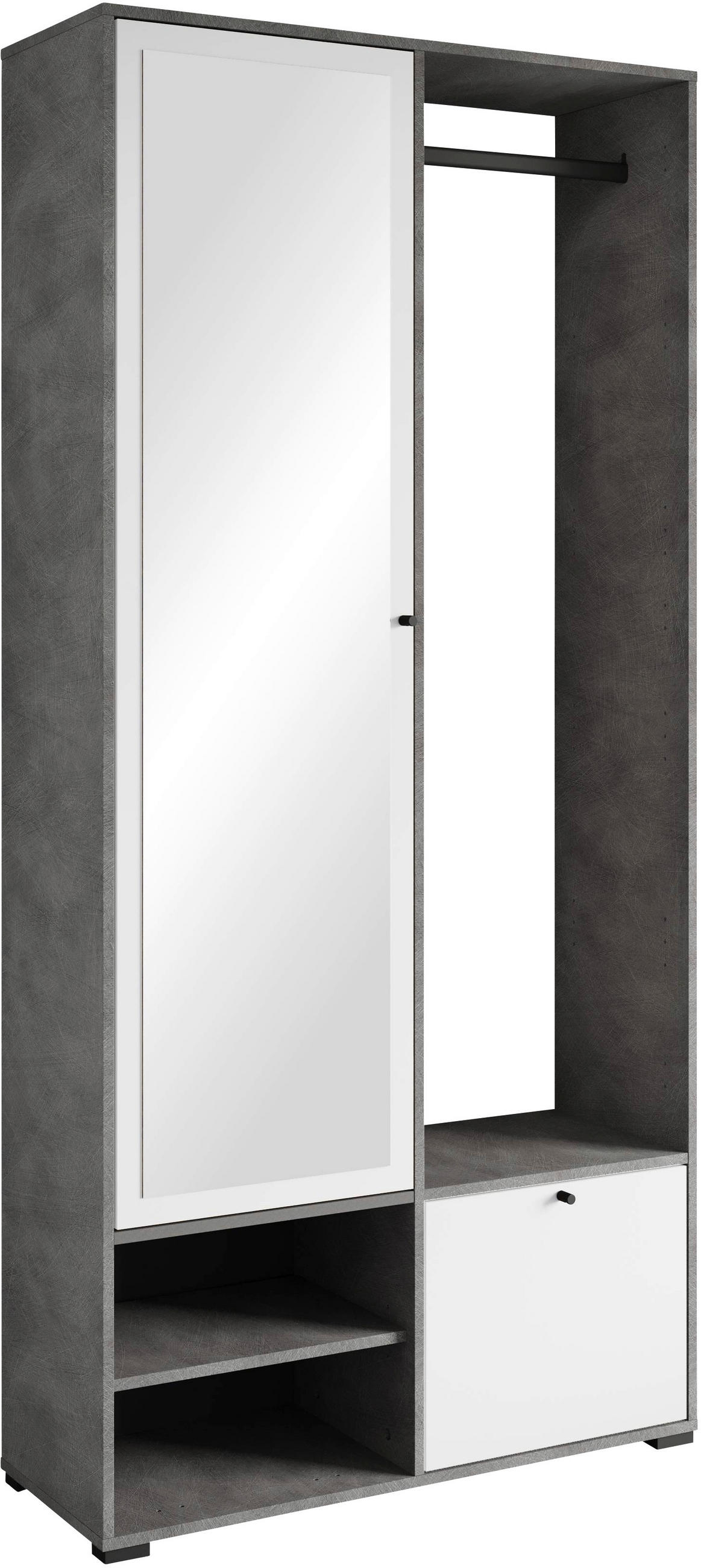 Garderobe Dino Anthrazit/weiß B: 90 Cm