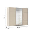 SCHWEBETÜRENSCHRANK 301/223/68 cm 3-türig Champagner  - Chromfarben/Champagner, KONVENTIONELL, Glas/Holzwerkstoff (301/223/68cm) - Novel
