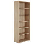 AKTENREGAL Sonoma Eiche  - Schwarz/Sonoma Eiche, Design, Holzwerkstoff/Kunststoff (81,8/215,2/40cm) - Voleo