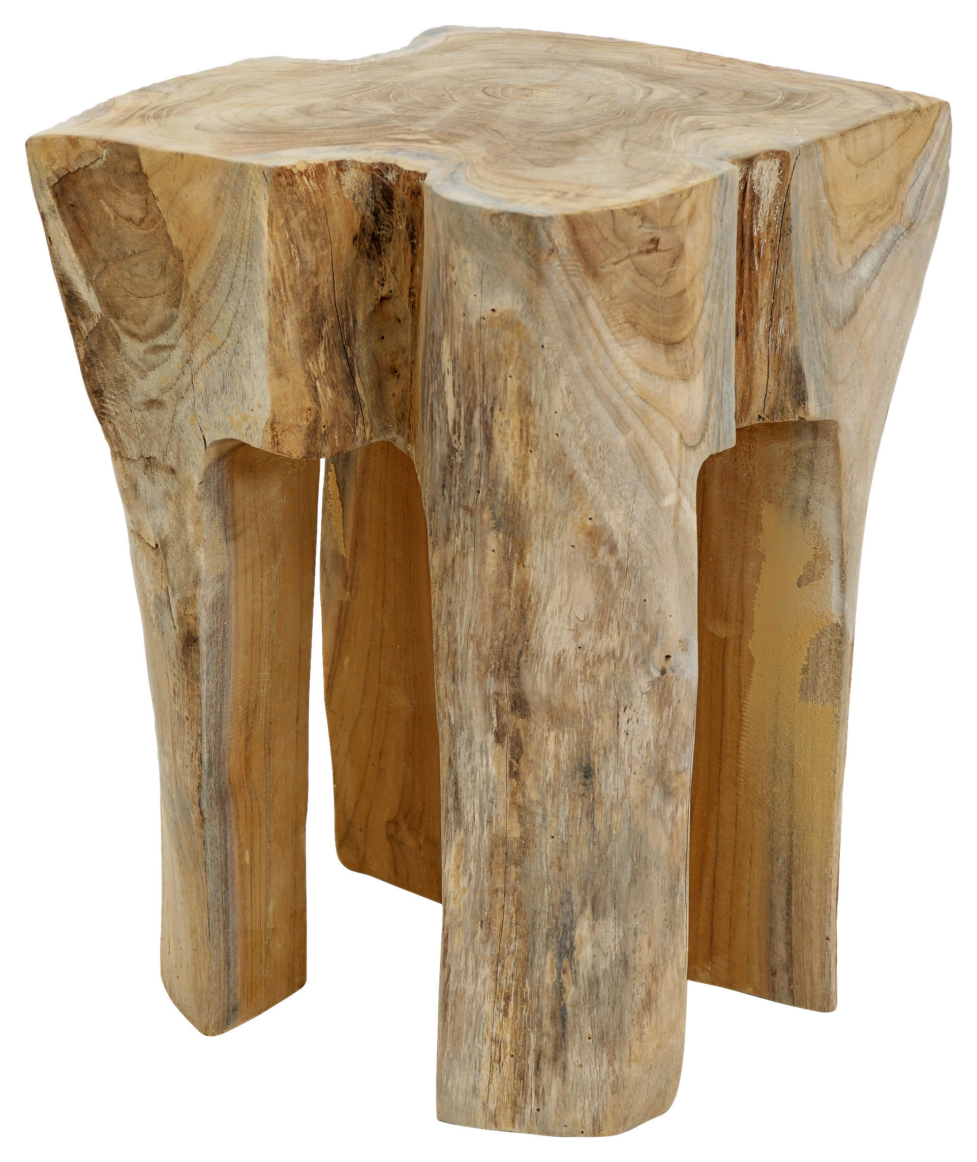 HOCKER Teakholz Naturfarben  - Naturfarben, Natur, Holz (30/40/30cm) - Ambia Garden