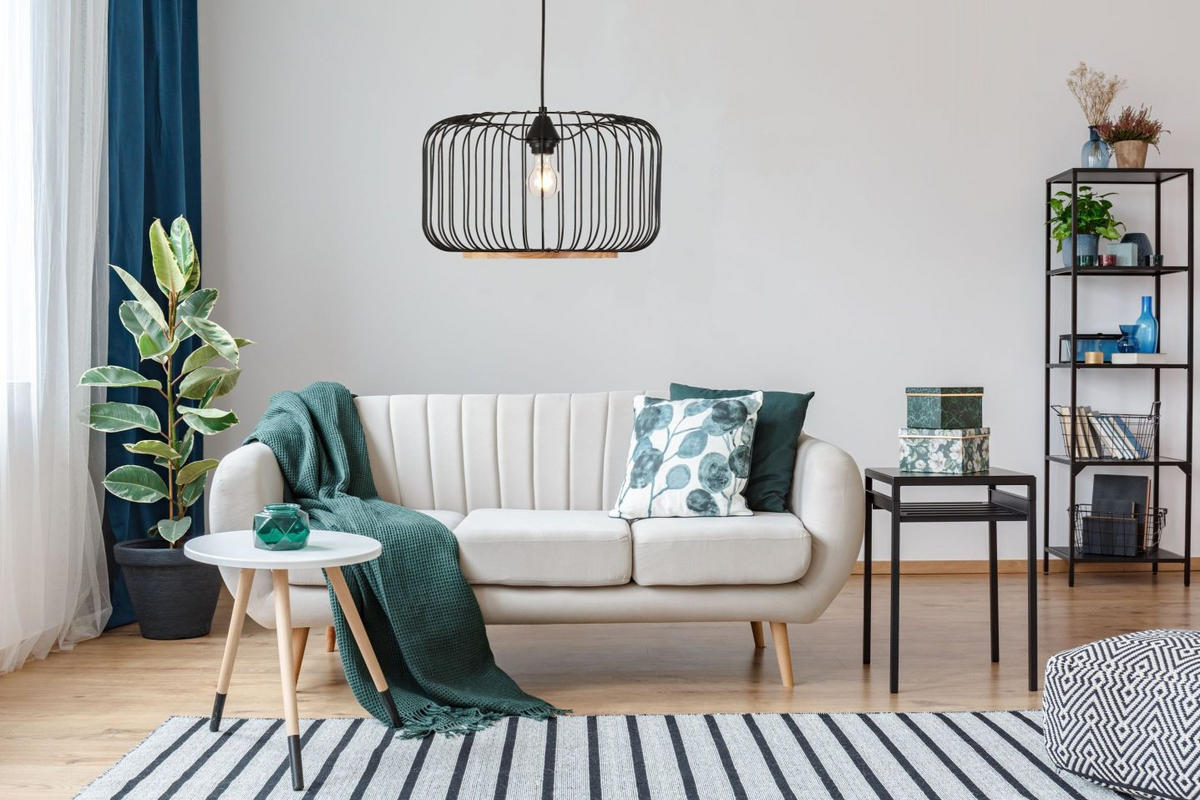 HÄNGELEUCHTE 40/120 cm    - Eichefarben/Schwarz, Trend, Holz/Metall (40/120cm) - Marama
