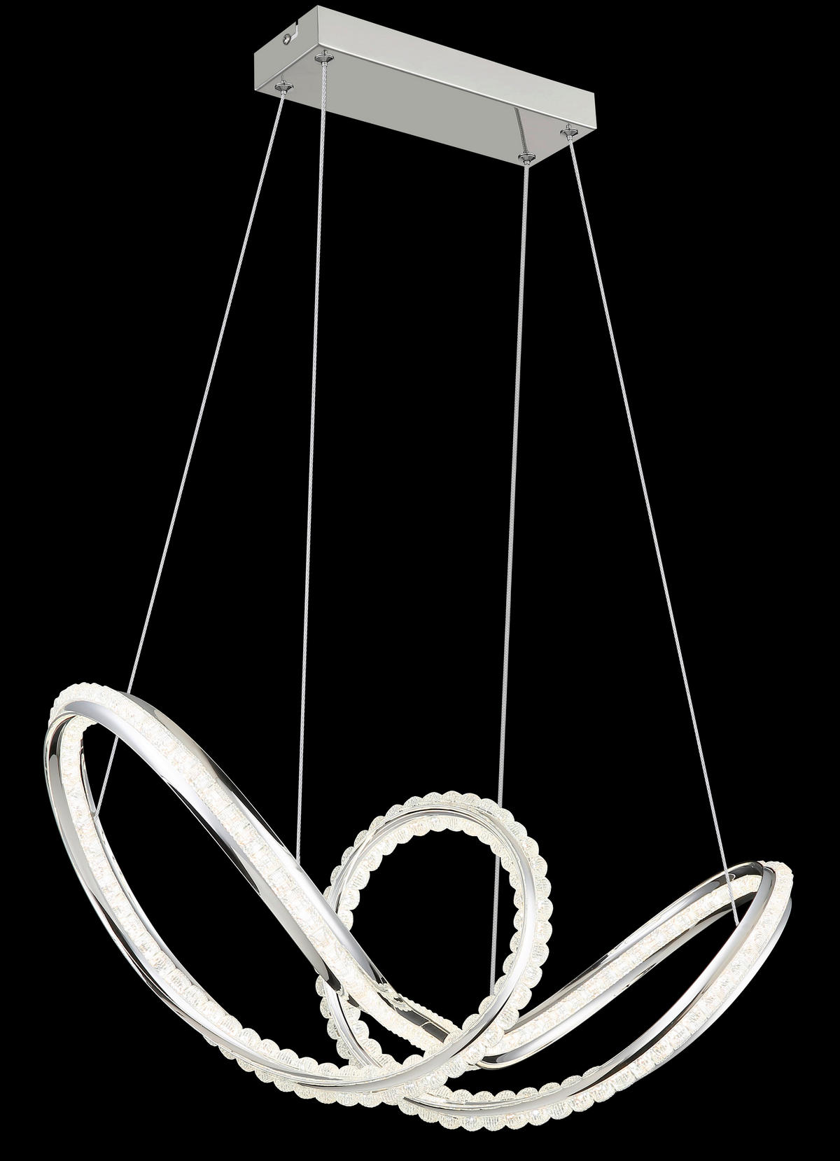 LED-HÄNGELEUCHTE 60/28/120 cm  - Klar/Chromfarben, Design, Kunststoff/Metall (60/28/120cm) - Globo