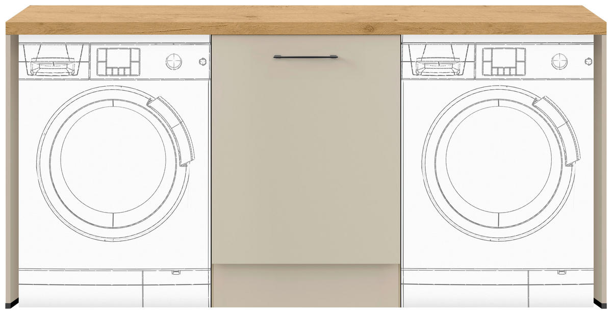 HAUSWIRTSCHAFTSRAUM  in Hellgrau  - Eichefarben/Hellgrau, Basics, Holzwerkstoff (198,4cm) - Impuls