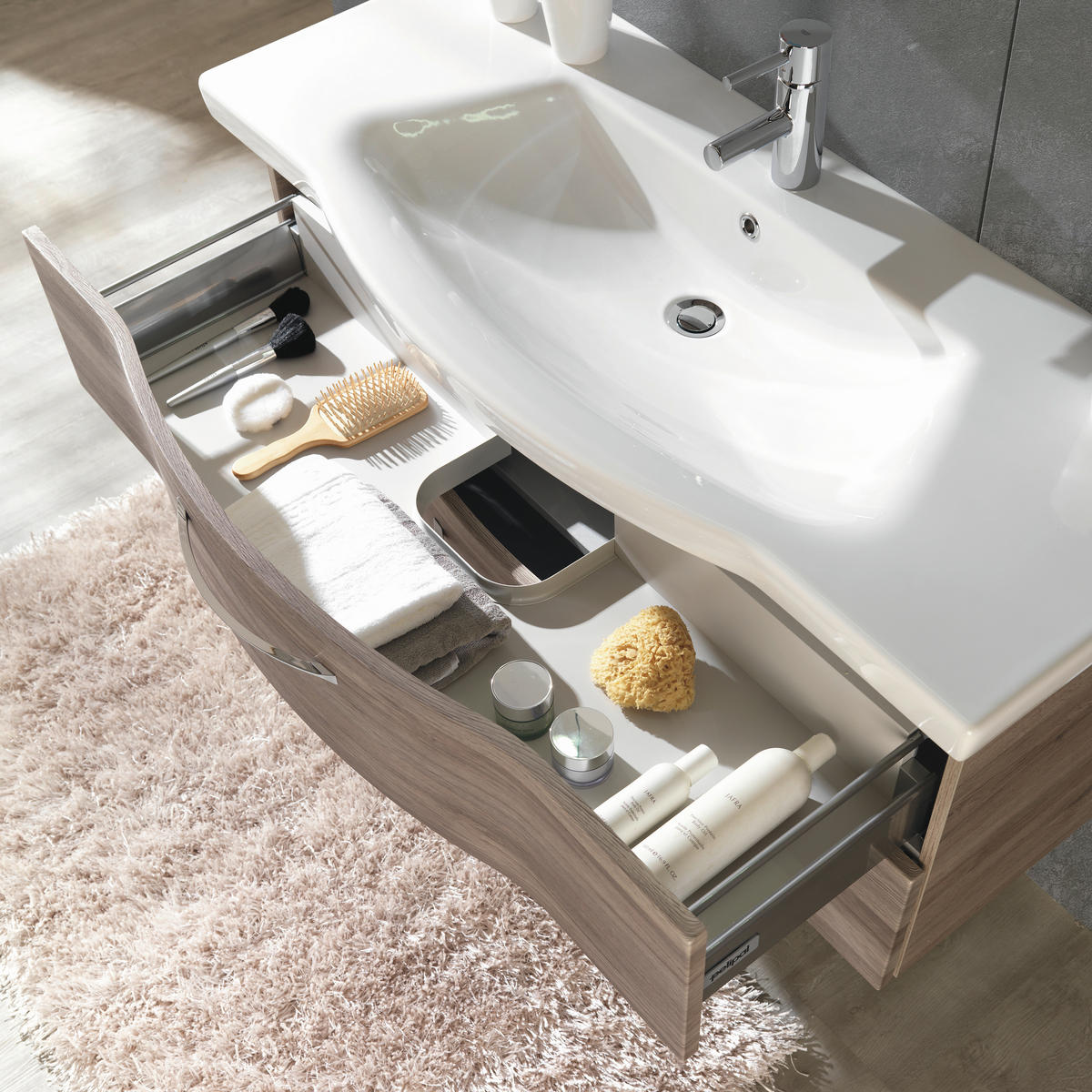 BADEZIMMER  in 122 cm  - Eichefarben, Design, Holzwerkstoff (122cm) - Sadena