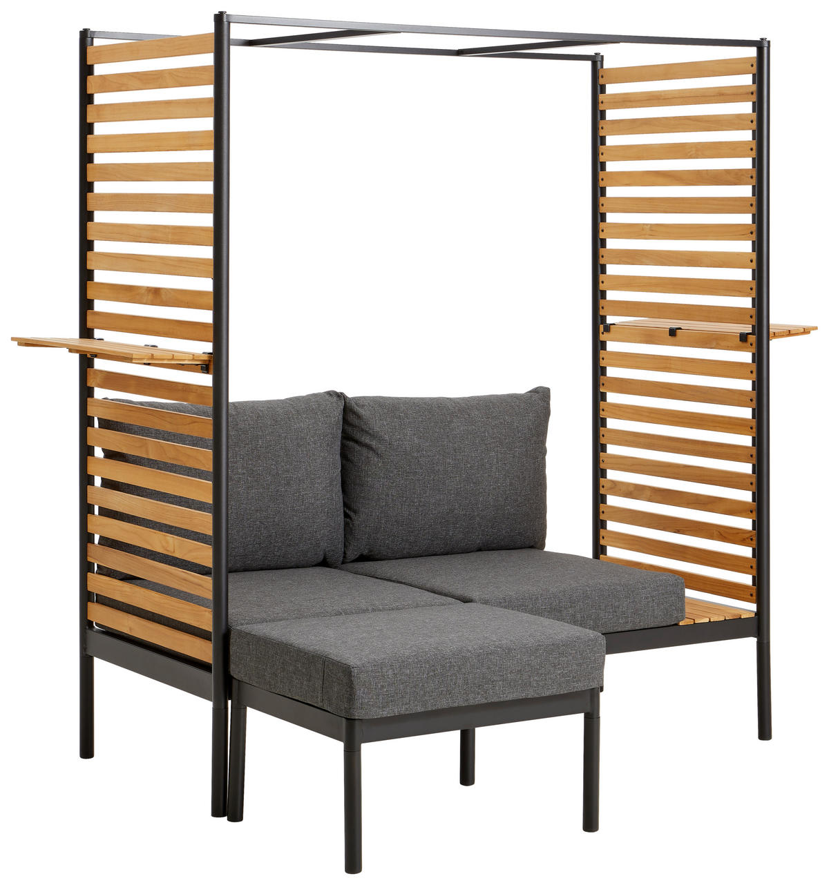 BALKONSET   - Anthrazit/Schwarz, Design, Holz/Textil (169/170,5/77cm) - Ambia Garden