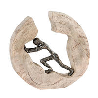 SKULPTUR - Hellbraun/Bronzefarben, Basics, Holz/Metall (28/29/6cm)