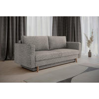 SCHLAFSOFA COCO Grau  inkl. Rückenkissen, Schlaffunktion  - Erlefarben/Schwarz, Design, Holzwerkstoff/Kunststoff (232/90/97cm) - MID.YOU