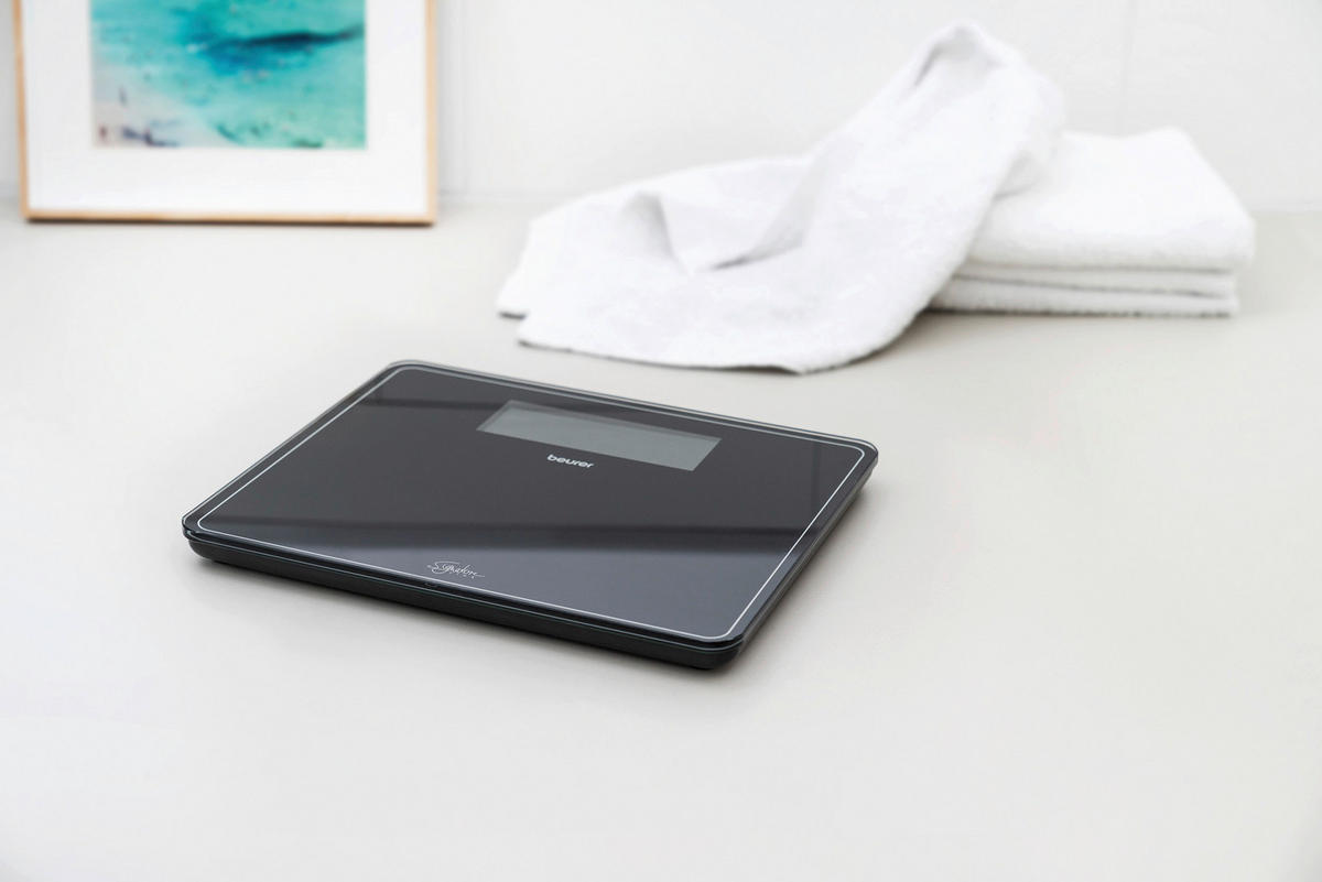 PERSONENWAAGE - Schwarz, Design, Glas (35/30/2,8cm) - Beurer