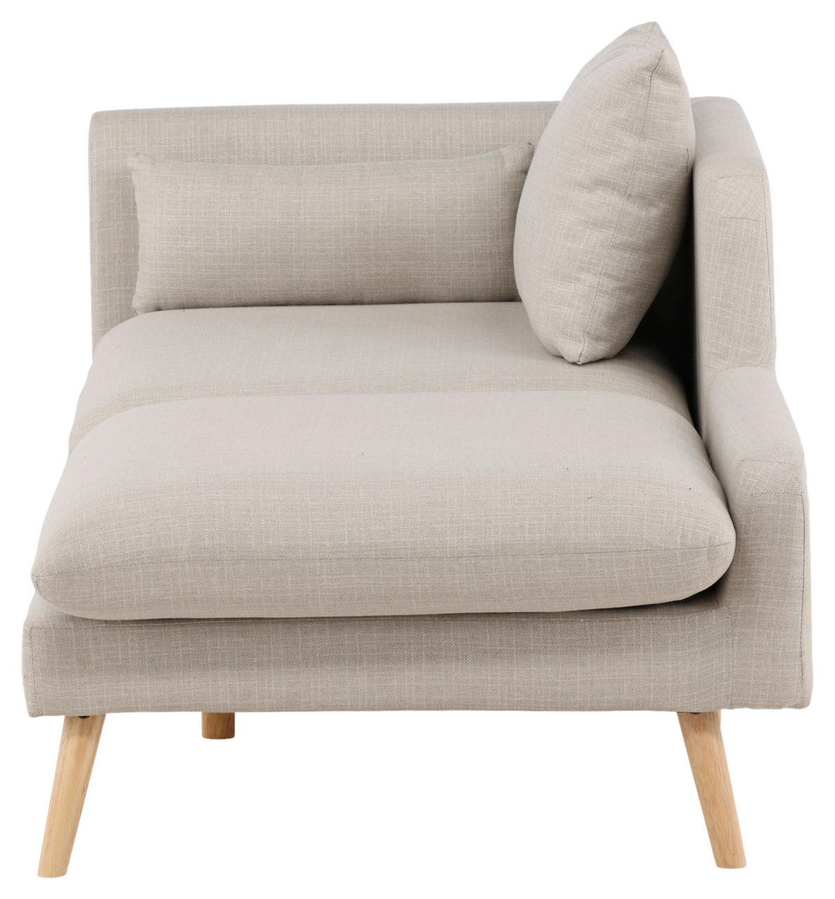 RÉCAMIERE in Leinenoptik Beige  - Beige, Design, Holz/Textil (174/80/93cm) - Livetastic