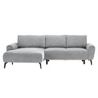 HÖRNSOFFA i vävt tyg ljusgrå  - ljusgrå/svart, Design, metall/textil (170/272cm) - Livetastic