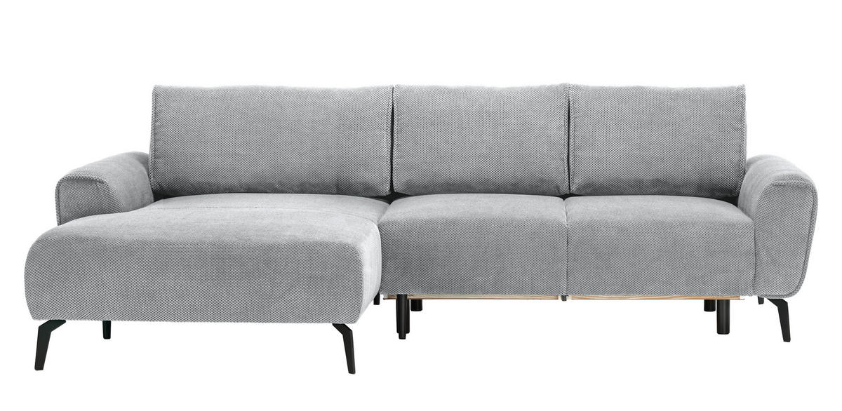 HÖRNSOFFA i vävt tyg ljusgrå  - ljusgrå/svart, Design, metall/textil (170/272cm) - Livetastic