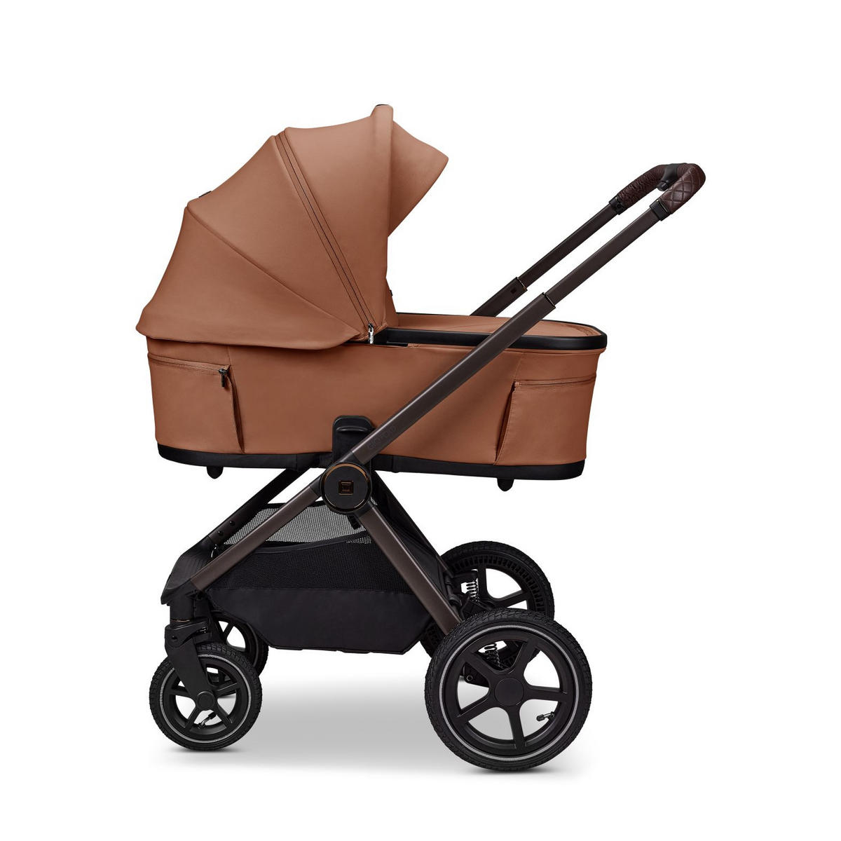 KINDERWAGENSET  GIO FOLD SET AIR  cognac  - Cognac/Braun, Basics, Textil/Metall (120/58/92cm) - Moon Edition