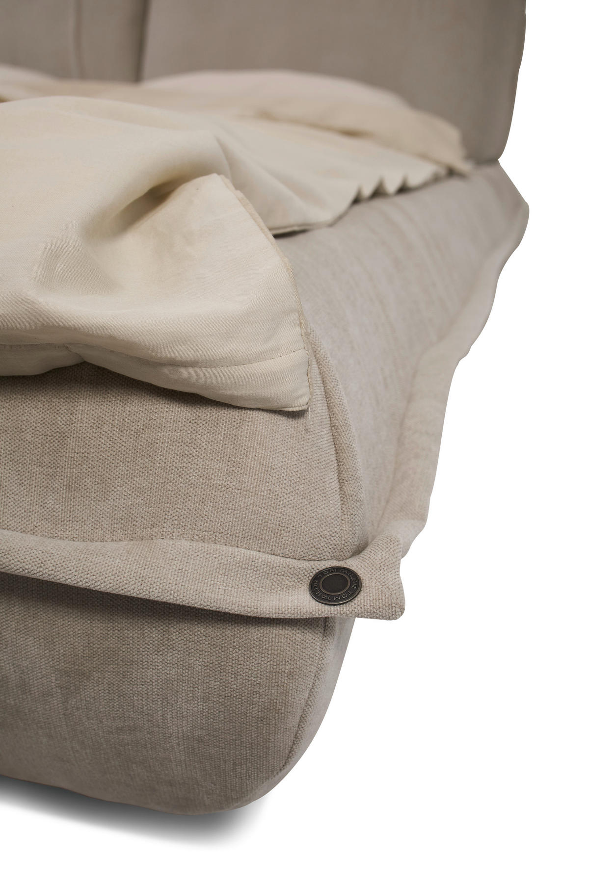 POLSTERBETT 180/200 cm,  in Beige,  - Beige/Schwarz, Design, Kunststoff/Textil (180/200cm) - Tom Tailor