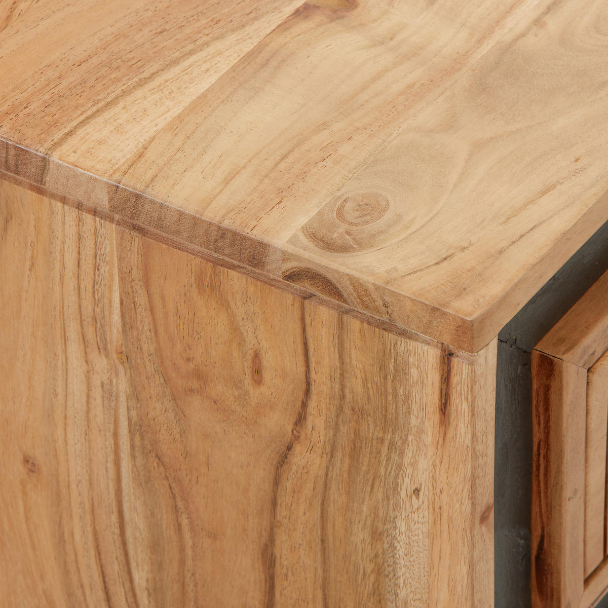 COUCHTISCH in Holz, Metall, Stein  - Schwarz/Akaziefarben, Lifestyle, Holz/Stein (110/45/60cm) - MID.YOU