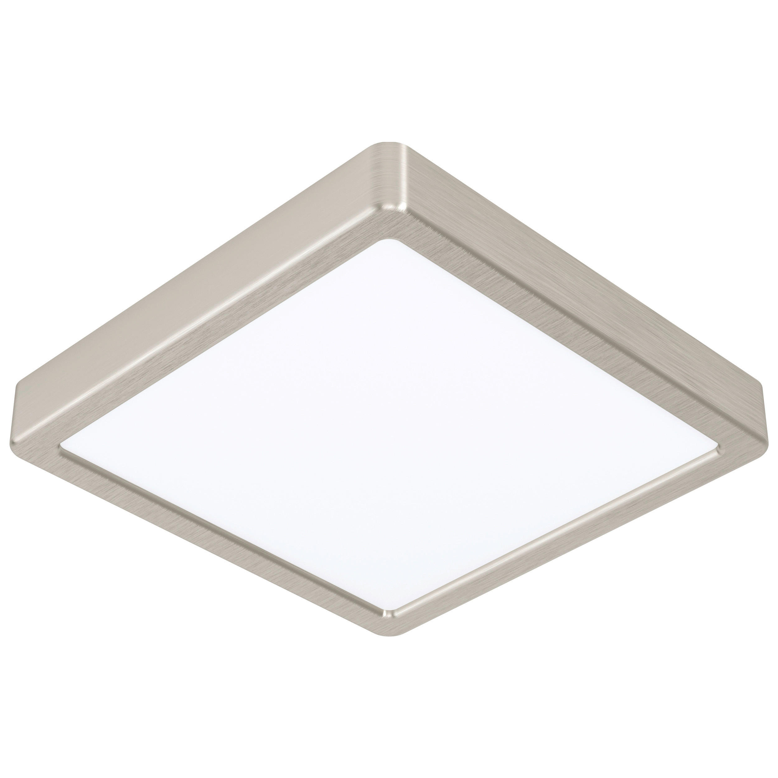 LED-DECKENLEUCHTE Fueva 21/21/2,8 cm   - Nickelfarben, Basics, Kunststoff/Metall (21/21/2,8cm) - Novel