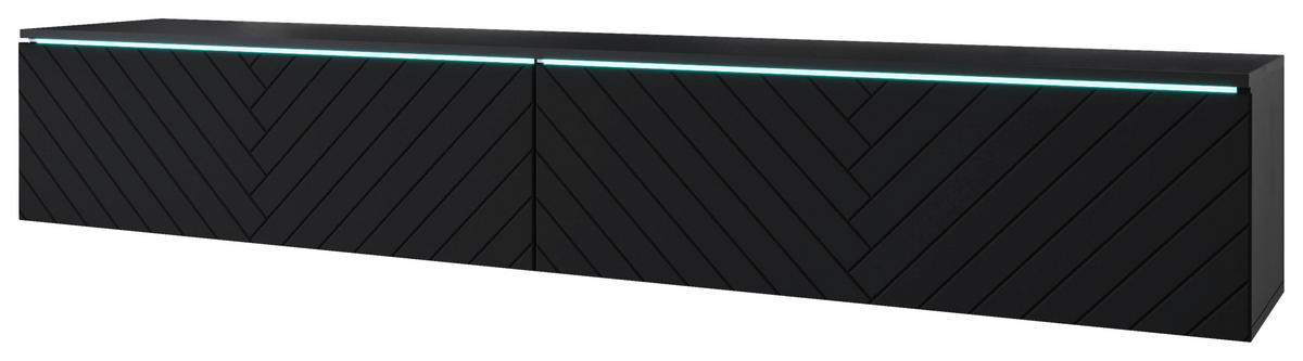 NIZKA OMARICA črna  - črna/siva, Basics, umetna masa/leseni material (180/30/33cm) - P & B