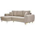 ECKSOFA in Webstoff Beige  - Beige/Naturfarben, KONVENTIONELL, Holz/Textil (145/250cm) - Carryhome