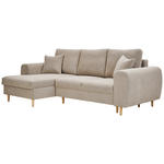 ECKSOFA in Webstoff Beige  - Beige/Naturfarben, KONVENTIONELL, Holz/Textil (145/250cm) - Carryhome