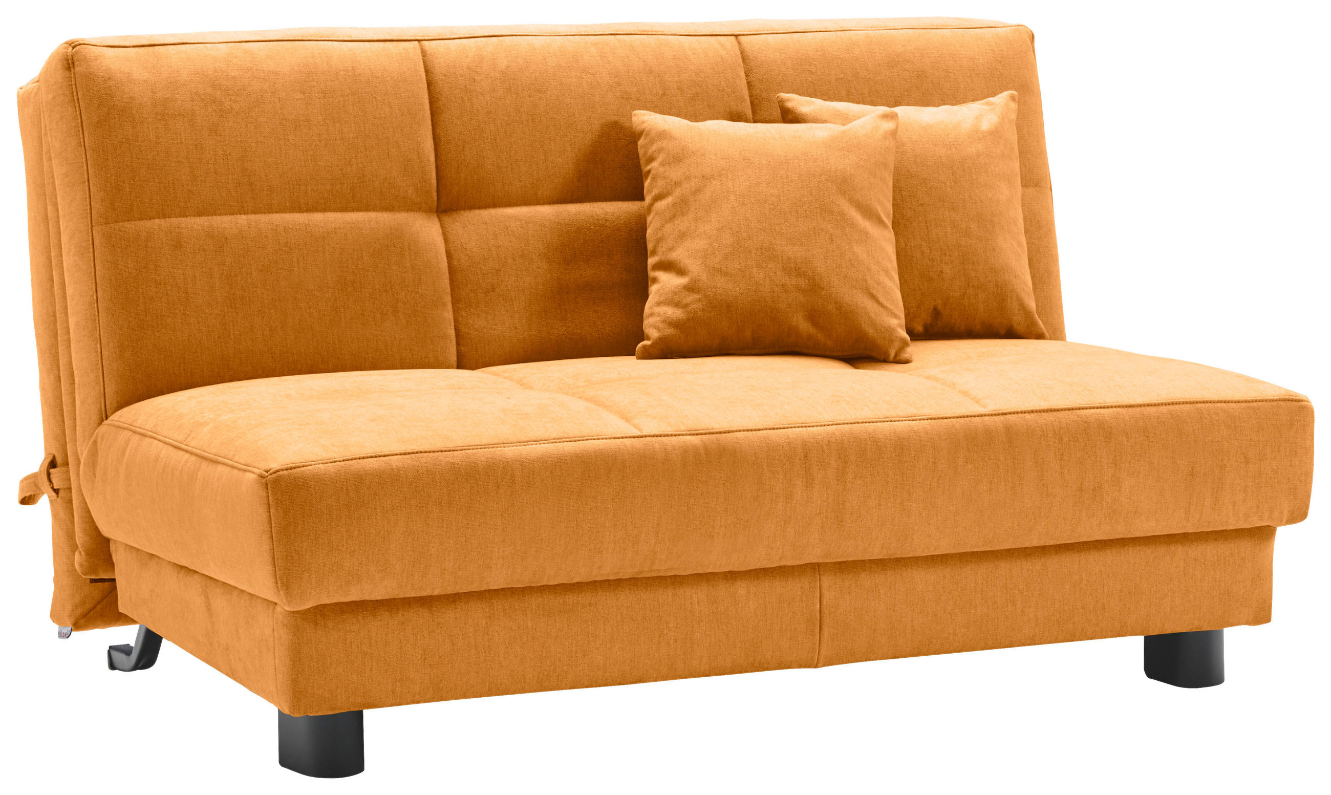 SCHLAFSOFA Mikrovelours Currygelb  - Currygelb/Schwarz, KONVENTIONELL, Textil/Metall (145/85/100cm) - Carryhome