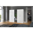 DREHTÜRENSCHRANK  in Weiß  - Chromfarben/Weiß, Design, Glas/Holzwerkstoff (253/215/59cm) - Carryhome