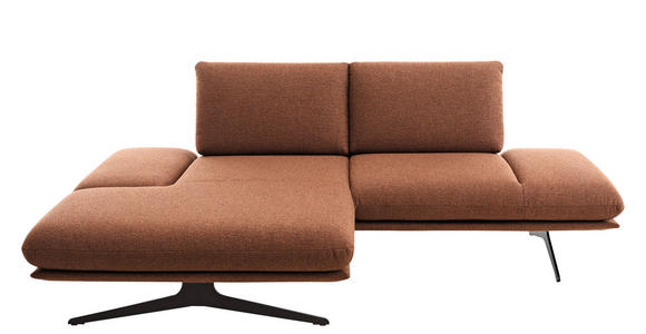 ECKSOFA Braun Flachgewebe  - Schwarz/Braun, Design, Textil/Metall (155/234cm) - Dieter Knoll