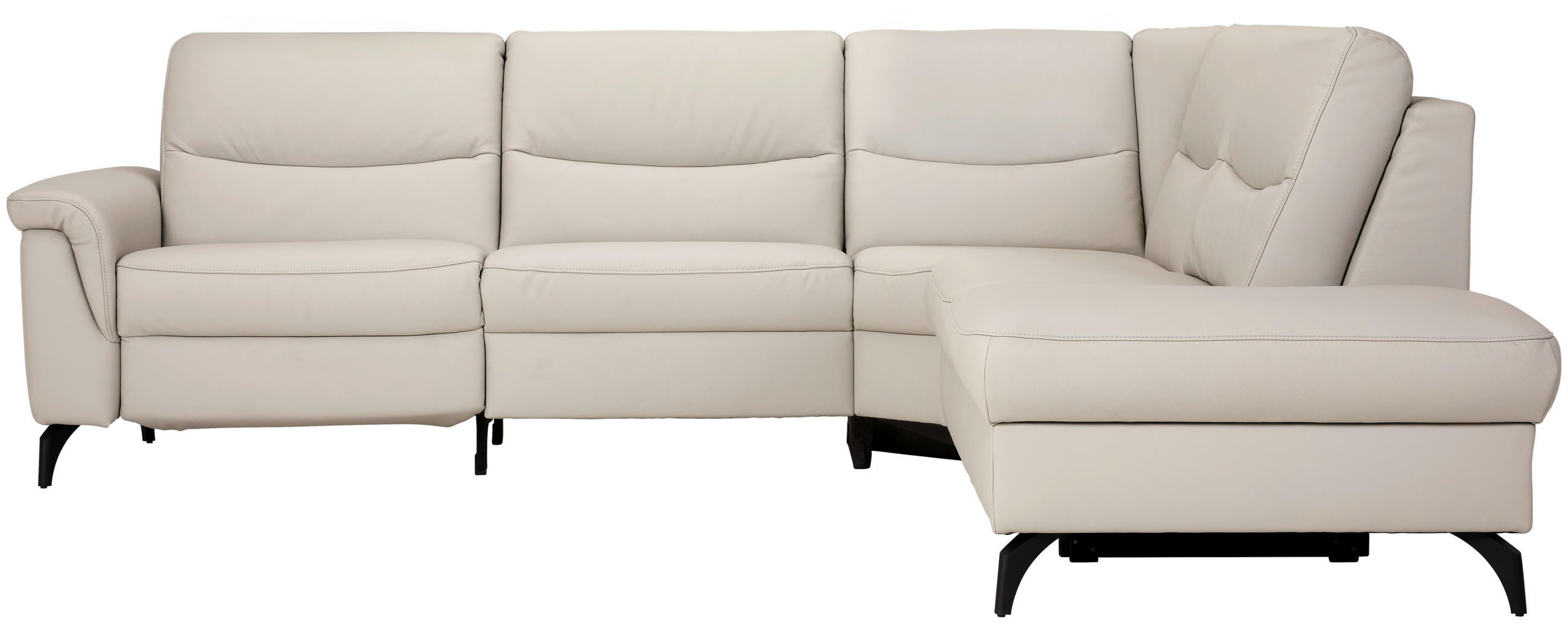 ECKSOFA Hellgrau Echtleder  - Anthrazit/Hellgrau, Design, Leder/Metall (280/249cm) - Himolla Komfortklass