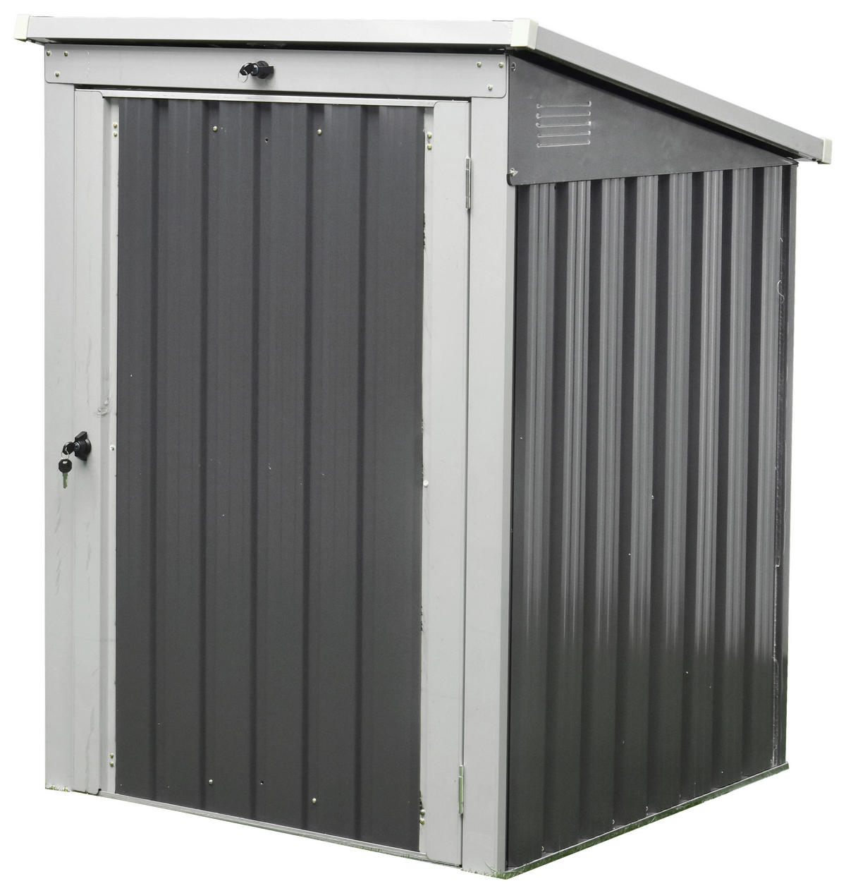 MÜLLTONNENBOX - Anthrazit, Basics, Metall (104/134/101cm) - Ambia Garden