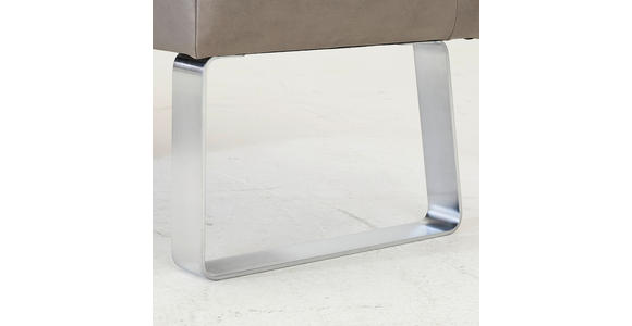 ECKBANK 203/156 cm Mikrofaser Anthrazit   - Edelstahlfarben/Anthrazit, Design, Textil/Metall (203/156cm) - Moderano