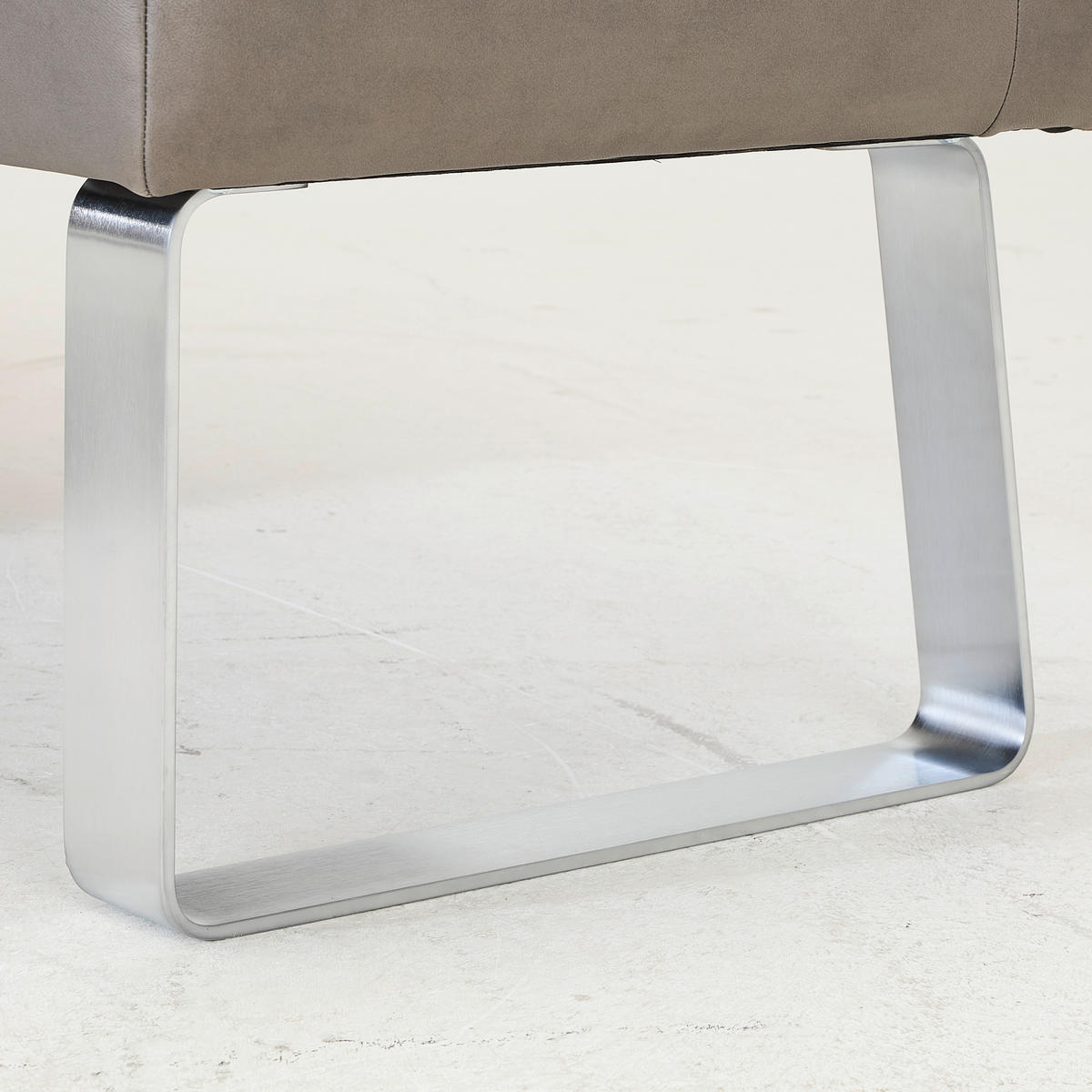 ECKBANK 203/156 cm Mikrofaser Anthrazit   - Edelstahlfarben/Anthrazit, Design, Textil/Metall (203/156cm) - Moderano