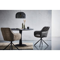 ARMLEHNSTUHL  in Eisen Mikrofaser  - Schwarz/Braun, MODERN, Holz/Textil (61/91/59cm) - Livetastic